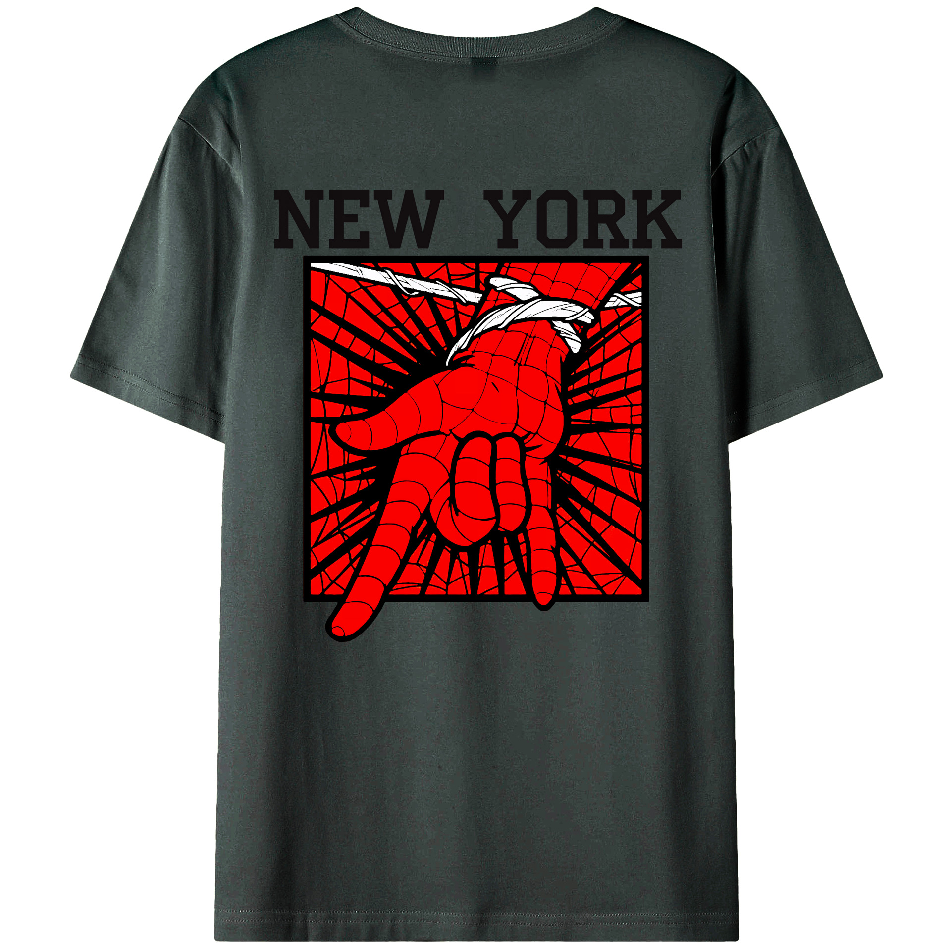 （画像用） Spider Man スパイダーマン 綿100％ メンズ半袖Tシャツ（バックプリント） 通気性